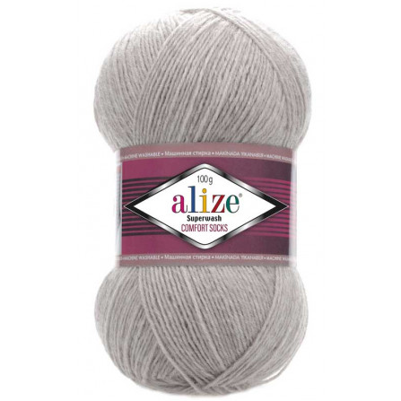 ALIZE SUPERWASH COMFORT SOCKS 21 сірий меланж