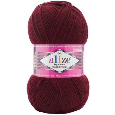 ALIZE SUPERWASH COMFORT SOCKS 578 темно-бордовий