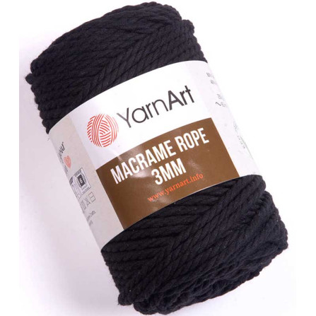 YARNART MACRAME ROPE 3MM 750 чорний