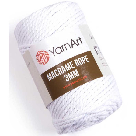 YARNART MACRAME ROPE 3MM 751 білий