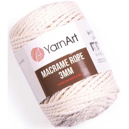 YARNART MACRAME ROPE 3MM 752 світло-молочний