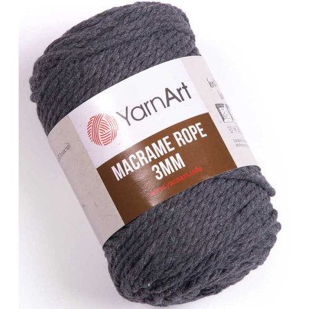 YARNART MACRAME ROPE 3MM 758 антрацит