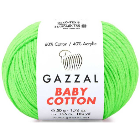 GAZZAL BABY COTTON 3427 яскраво-салатовий