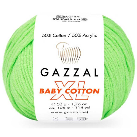 GAZZAL BABY COTTON XL 3427 яскраво-салатовий