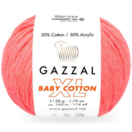 GAZZAL BABY COTTON XL 3460 ярко-коралловый