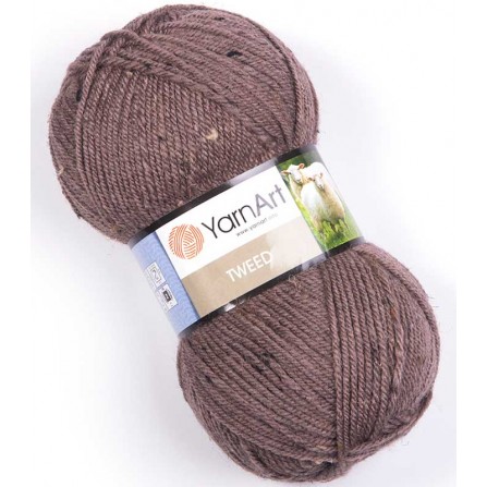 YARNART TWEED 229 коричневий меланж