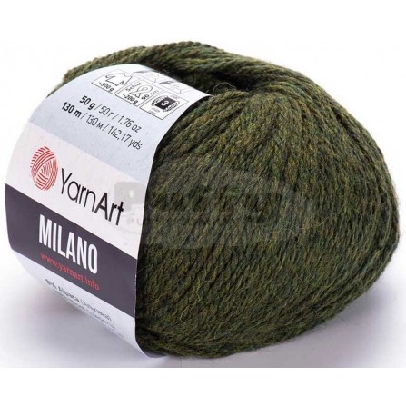 YARNART MILANO 874 зелений хакі