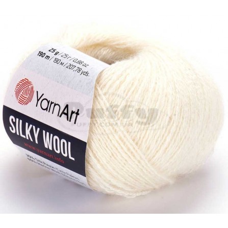 YARNART SILKY WOOL 330 молочний