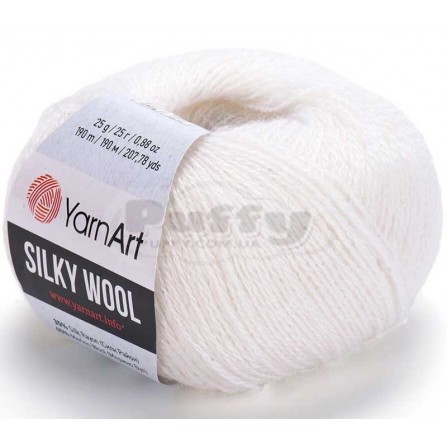 YARNART SILKY WOOL 347 білий