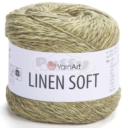 YARNART LINEN SOFT 7313 зелёный миндаль