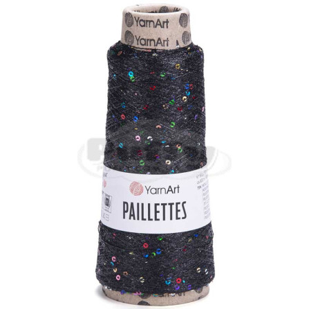 YARNART PAILLETTES 8010 чорний