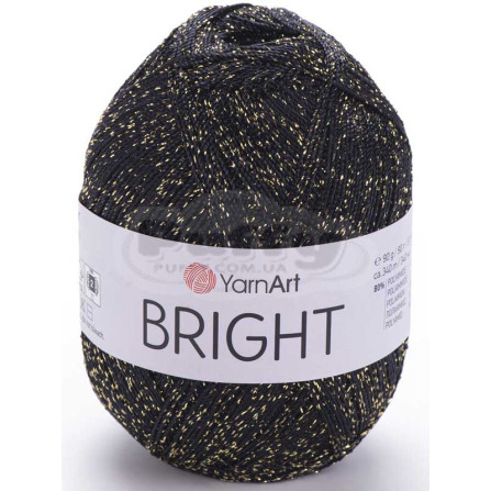 YARNART BRIGHT 105 чорний з золотом