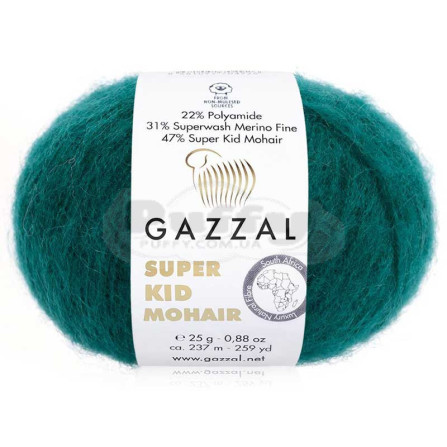 GAZZAL SUPER KID MOHAIR 64418 павлінова зелень