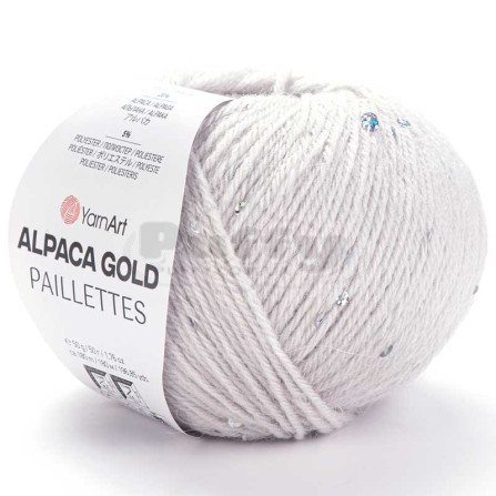 YARNART ALPACA GOLD PAILLETTES 9303 слоновая кость