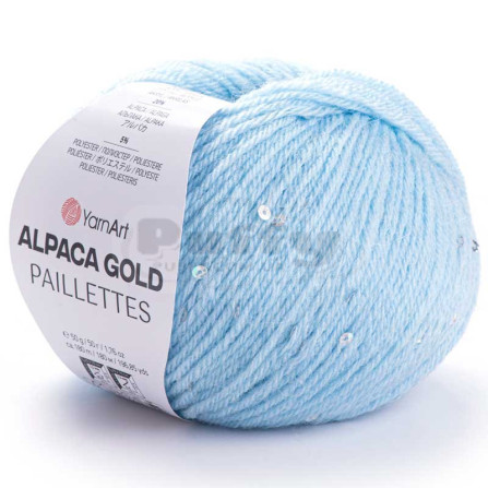 YARNART ALPACA GOLD PAILLETTES 9305 светло-голубой