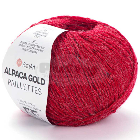 YARNART ALPACA GOLD PAILLETTES 9307 тёмно-красный