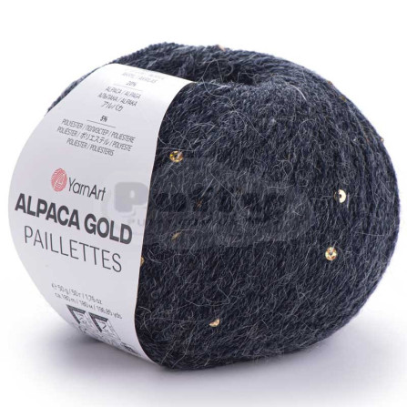 YARNART ALPACA GOLD PAILLETTES 9314 чорний