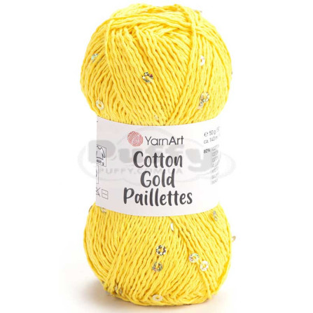 YARNART COTTON GOLD PAILLETTES 7106 жовтий