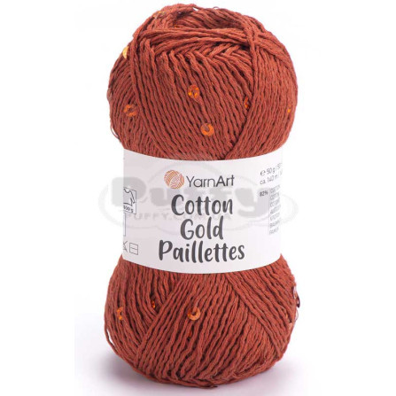 YARNART COTTON GOLD PAILLETTES 7117 терракот