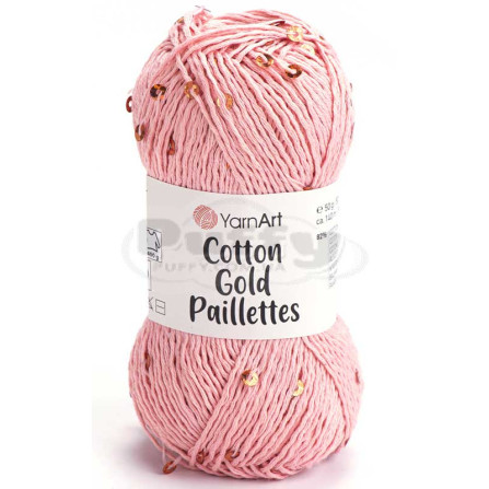 YARNART COTTON GOLD PAILLETTES 7108 світла пудра