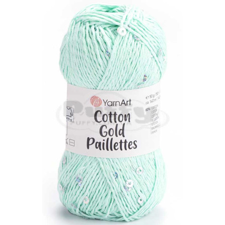 YARNART COTTON GOLD PAILLETTES 7112 м'ятний
