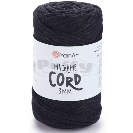 YARNART MACRAME CORD 3MM 750 чорний