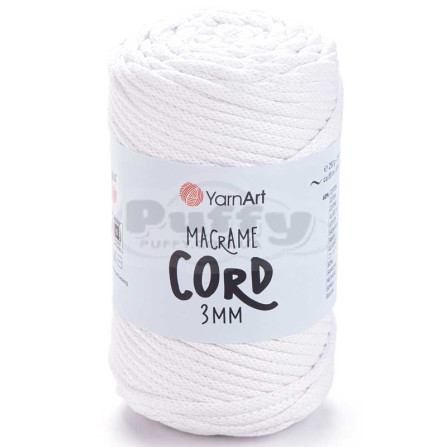 YARNART MACRAME CORD 3MM 751 білий