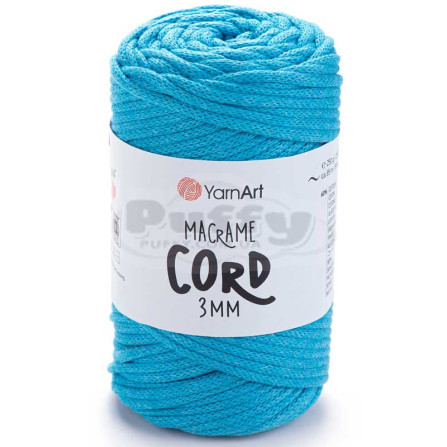 YARNART MACRAME CORD 3MM 763 яскраво-бірюзовий