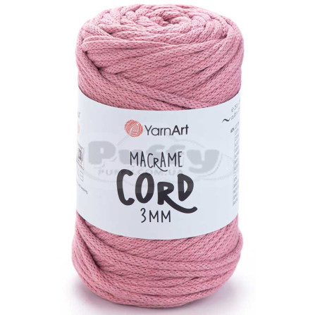 YARNART MACRAME CORD 3MM 792 вяла троянда
