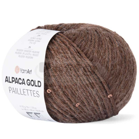 YARNART ALPACA GOLD PAILLETTES 9315 коричневий